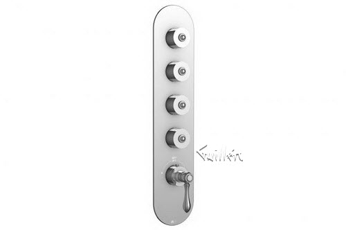 Aquabrass R34-6974-PC; Brio; round thermostatic trim with 4 shut-off with roma & decoround handle; in Polished Chrome