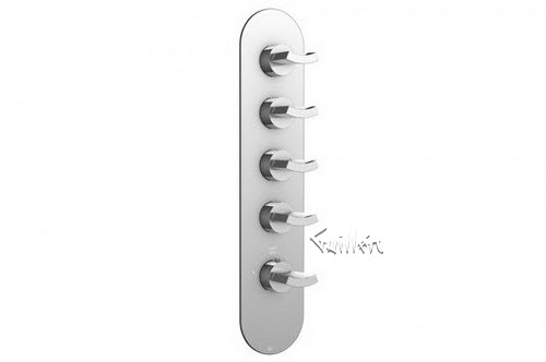 Aquabrass R34-8080-PC; Martini; round thermostatic trim with 4 shut-off with martini handle; in Polished Chrome