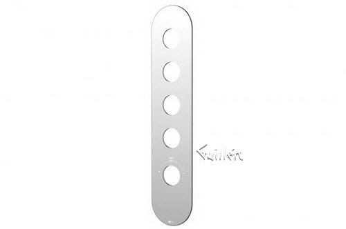 Aquabrass R34-BN; ; 3/4" thermostatic with 4 shut-off round & trim set for 3004 valve; in Brushed Nickel