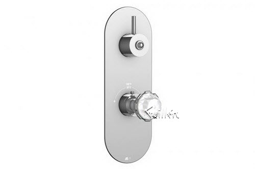 Aquabrass R39-4574-BN; Royale; round thermostatic trim with 1 shut-off royale & decoround handle; in Brushed Nickel