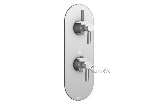 Aquabrass R39-5353-PC; Otto; round thermostatic trim with 1 shut-off otto handle; in Polished Chrome