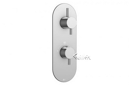 Aquabrass R39-6161-BN; Volare Curved-Volare Straight; round thermostatic trim with 1 shut-off volare handle; in Brushed Nickel