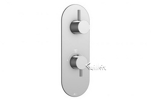 Aquabrass R39-6175-BN; Kiki; round thermostatic trim with 1 shut-off volare & uniround handle; in Brushed Nickel