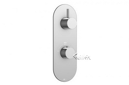Aquabrass R39-7575-PC; ; round thermostatic trim with 1 shut-off uniround handle; in Polished Chrome