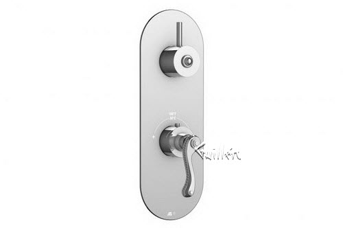 Aquabrass R39-8174-BN; San Remo; round thermostatic trim with 1 shut-off san remo & decoround handle; in Brushed Nickel