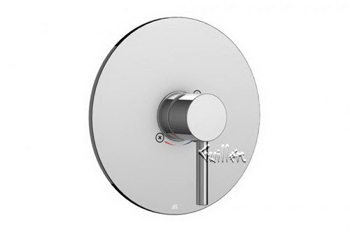 Aquabrass R40-0098-PC; ; round pressure balance trim with volare handle; in Polished Chrome