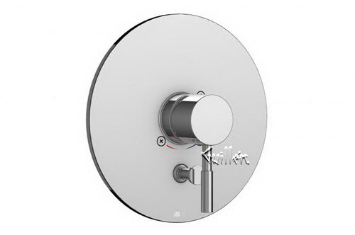 Aquabrass R42-0096-BN; ; round pressure balance trim with diverter with geo handle; in Brushed Nickel