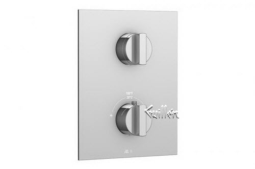 Aquabrass S21-2828-BN; Hey Joe; square thermostatic trim with 2 way diverter hey joe handle; in Brushed Nickel