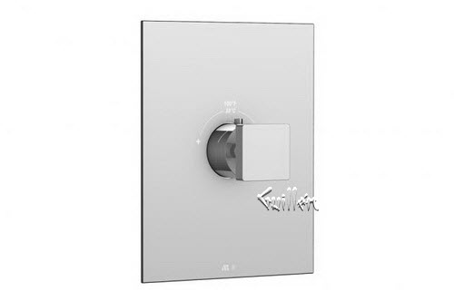 Aquabrass S22-7600-BN; Madison; square thermostatic trim with square new handle; in Brushed Nickel
