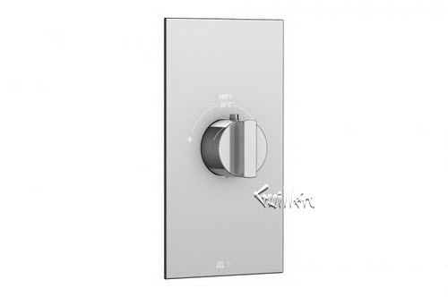 Aquabrass S30-2800-PC; Hey Joe; square thermostatic trim with hey joe handle; in Polished Chrome