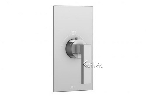 Aquabrass S30-8400-PC; Streem; square thermostatic trim with park handle; in Polished Chrome