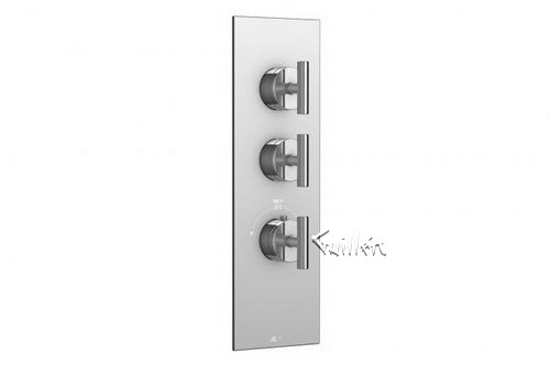 Aquabrass S32-3232-PC; Etna; square thermostatic trim with 2 shut-off with loveme handle; in Polished Chrome