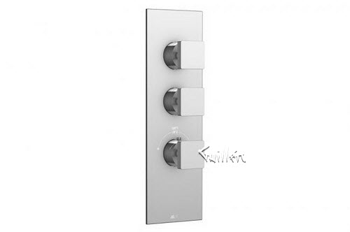 Aquabrass S32-7676-PC; ; square thermostatic trim with 2 shut-off with square new handle; in Polished Chrome