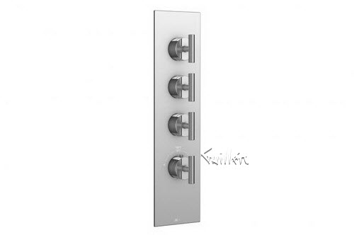 Aquabrass S33-3232-PC; Etna; square thermostatic trim with 3 shut-off with loveme handle; in Polished Chrome