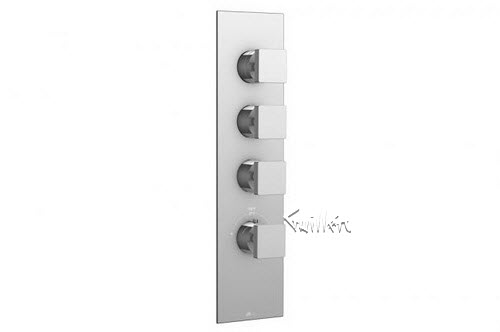 Aquabrass S33-7676-BN; Madison; square thermostatic trim with 3 shut-off with square new handle; in Brushed Nickel