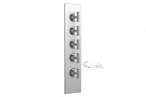 Aquabrass S34-3232-PC; Etna; square thermostatic trim with 4 shut-off with loveme handle; in Polished Chrome