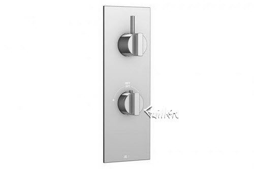 Aquabrass S39-2828-BN; Hey Joe; square thermostatic trim with 1 shut-off hey joe handle; in Brushed Nickel