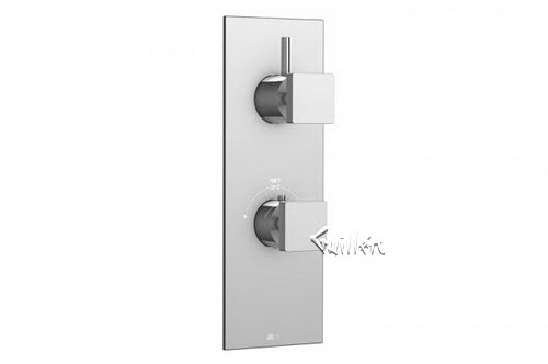 Aquabrass S39-7676-BN; Madison; square thermostatic trim with 1 shut-off square new handle; in Brushed Nickel