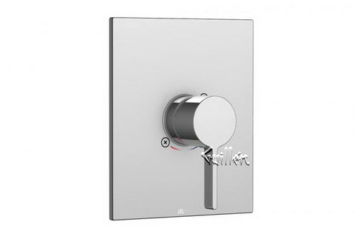 Aquabrass S40-0090-BN; Hey Joe; square pressure balance trim with blade handle; in Brushed Nickel