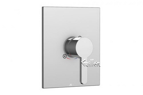 Aquabrass S40-0092-PC; Niu; square pressure balance trim with cabrio handle; in Polished Chrome