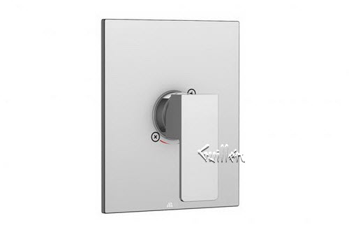 Aquabrass S40-0095-PC; ; square pressure balance trim with madison handle; in Polished Chrome