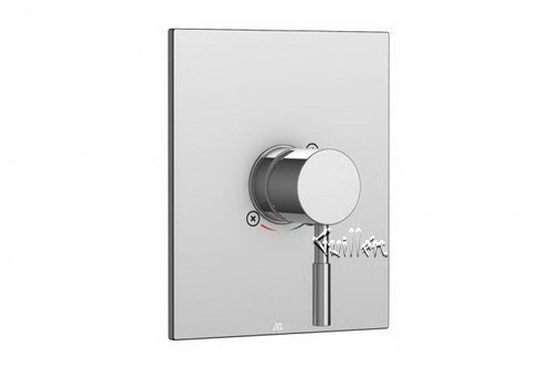 Aquabrass S40-0096-PC; Etna; square pressure balance trim with geo round handle; in Polished Chrome