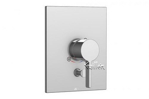 Aquabrass S42-0090-BN; Hey Joe; square pressure balance trim with diverter with blade handle; in Brushed Nickel
