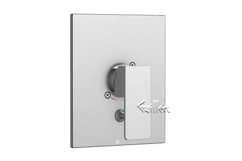 Aquabrass S42-0095-PC; ; square pressure balance trim with madison handle; in Polished Chrome
