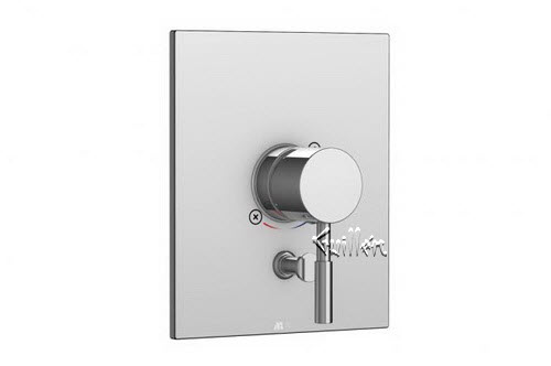 Aquabrass S42-0096-PC; Etna; square pressure balance trim with diverter with geo round handle; in Polished Chrome