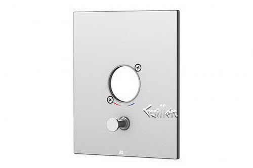 Aquabrass S42-BN; ; square plate for pressure balance with diverter valve 42355; in Brushed Nickel