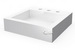Aquabrass 17103-WHGL; Lugano; square counter top basin-8" centerset (3 holes); in Glossy Whiteite