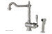 Aquabrass 2050S-BN; America; spray dual mode kitchen faucet with side spray; in Brushed Nickel
