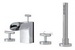 Aquabrass 32018-BN; Loveme; 4 piece deck-mount tub filler with handshower; in Brushed Nickel