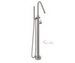 Aquabrass X7585-PC; Xround; floor-mount filler tub with handshower; in Polished Chrome