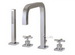Aquabrass X7618-PC; Xsquare; 4 piece deck-mount tub filler with handshower; in Polished Chrome