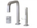 Aquabrass X7633-PC; Xsquare; 3 piece deck-mount filler with handshower; in Polished Chrome