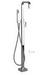 Aquabrass X7685-PC; Xsquare; floor-mount filler tub with handshower; in Polished Chrome