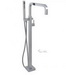 Aquabrass X7695-PC; Xsquare; floor-mount filler tub with handshower; in Polished Chrome