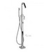 Aquabrass X7785-PC; Xsquare; floor-mount filler tub with handshower; in Polished Chrome