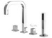 Aquabrass X7818-PC; Xsquare; 4 piece deck-mount tub filler with handshower; in Polished Chrome