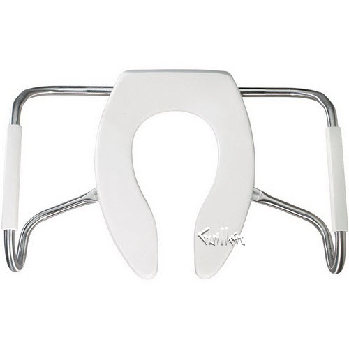 Bemis MA2155T 000; ; Medic-Aid STA-TITE Elongated Open Front Toilet Seat; in White