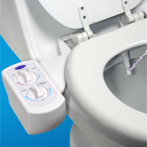 Blue Bidet BB-3000; ; hot and cold water universal bidet faucet from blue bidet; in White; Discontinued Product