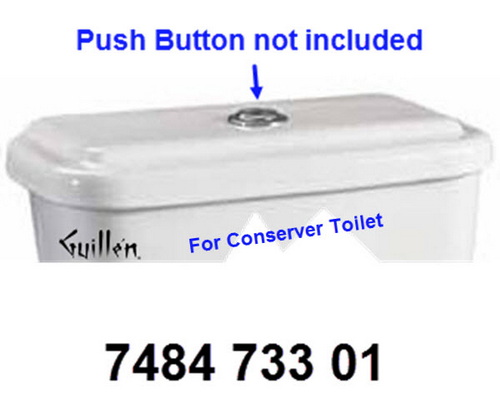 Briggs 7484 733 01; Conserver; porcelain tank lid center push button; in Bone