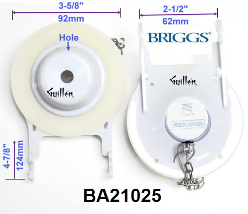 Briggs BA21025; M128; 3 inch plastic flapper; in Unfinish; B4802-1; B360529; B4802-2; B4801; A21025
