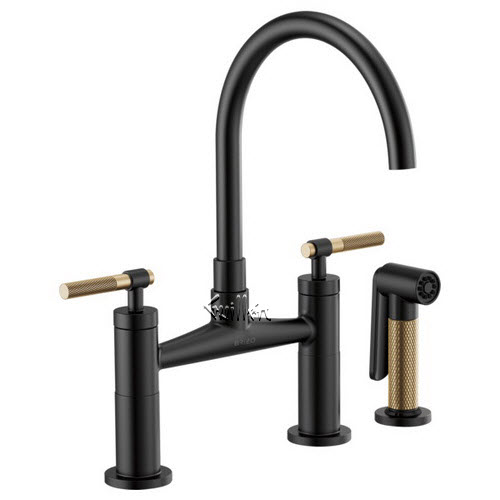 Brizo 62543LF; Litze; bridge faucet with arc spout and knurled handle technical parts breakdown manuals specifications catalog