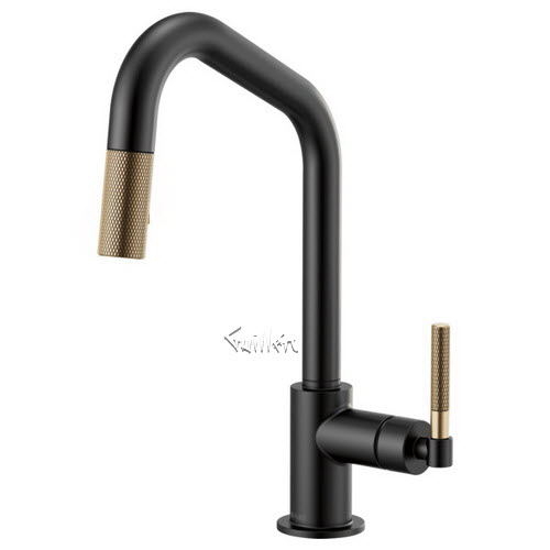 Brizo 63063LF; Litze; pull-down faucet with angled spout and knurled handle technical parts breakdown manuals specifications catalog