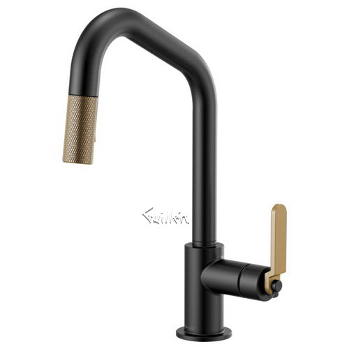 Brizo 63064LF; Litze; pull-down faucet with angled spout and industrial handle technical parts breakdown manuals specifications catalog