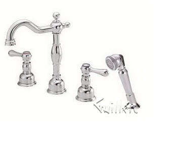 Danze D306757; Opulence; two handle roman tub lever handle with spray technical parts breakdown owner manuals specifications catalog