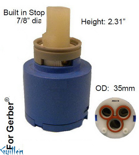 Danze A507694N; ; ceramic disc cartridge with stop for - 1 single handle lavatory and kitchen faucet; in Blue   507694N