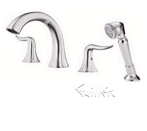 Danze D302521; Antioch; two handle roman tub lever handle with spray technical parts breakdown owner manuals specifications catalog